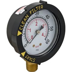 Pressure Gauge,Pentair,1/4"mpt,0-60psi,Bottom Mount,Adj Face 17-110-1100